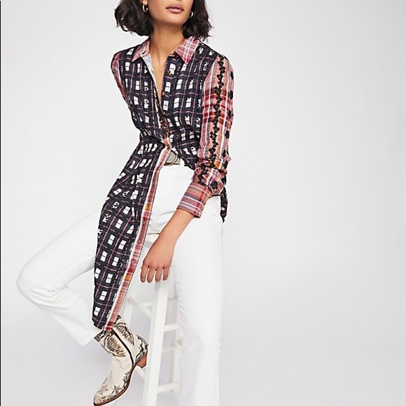 Free People Tops - FREE PEOPLE Over the Rainbow Button Down
